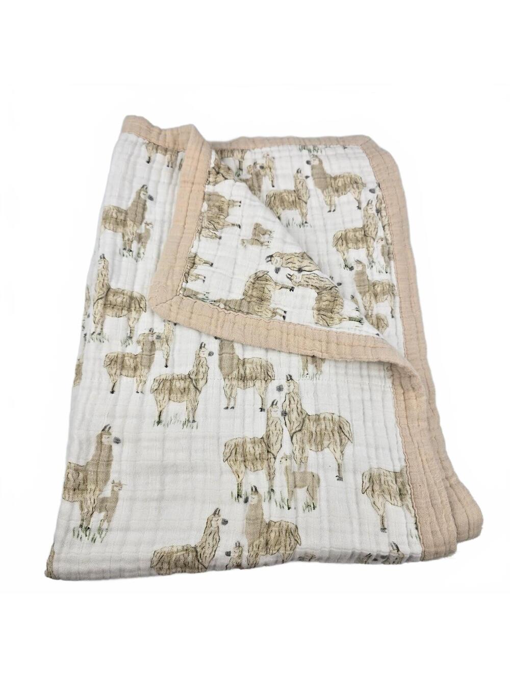 Little Unicorn Cotton Muslin Toddler Comforter Blanket Quilt Multi Layer Llamas